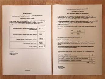 NEIGHBOURHOOD PLAN REFERENDUM RESULTS