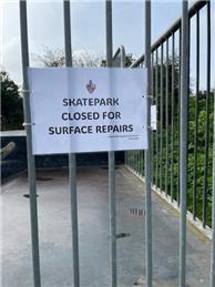 CLIFFE SKATEPARK CLOSED FOR SURFACE REPAIRS